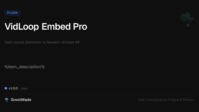 VidLoop Embed Pro