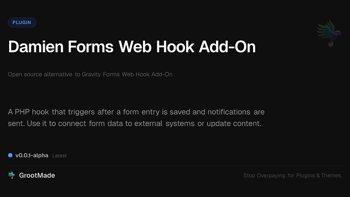 Damien Forms Web Hook Add-On