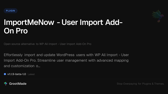 ImportMeNow - User Import Add-On Pro