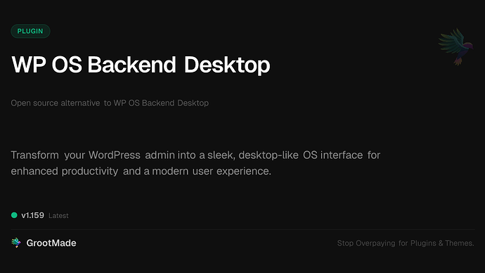 WP OS Backend Desktop