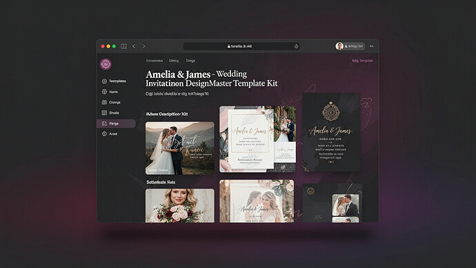 Amelia & James – Wedding Invitation DesignMaster Template Kit