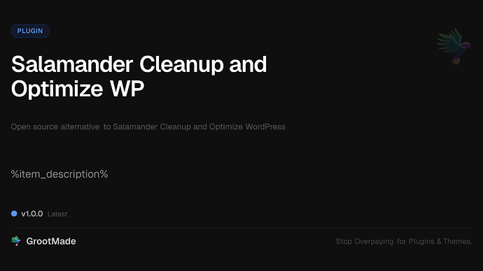 Salamander Cleanup and Optimize WP