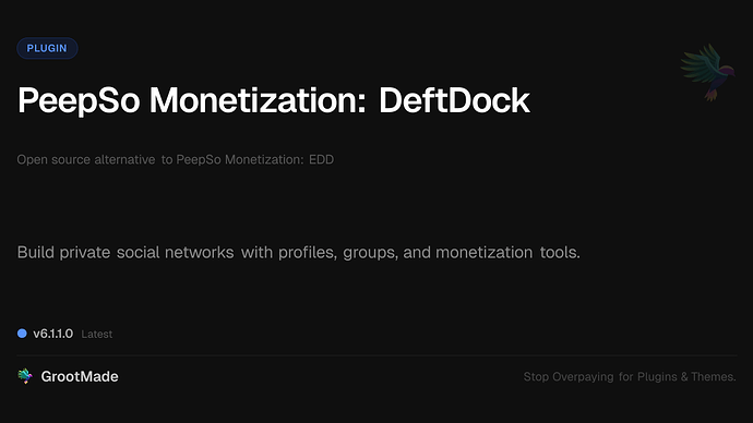 PeepSo Monetization: DeftDock