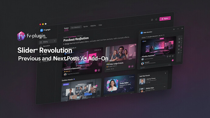 Slider Revolution Previous and Next Posts Add-On