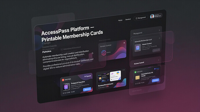 AccessPass Platform - Printable Membership Cards