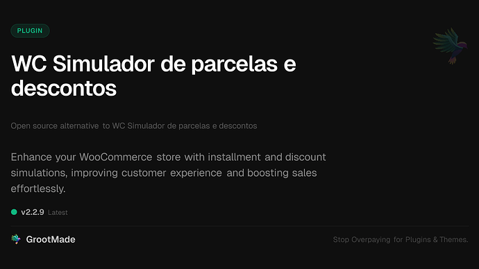 WC Simulador de parcelas e descontos