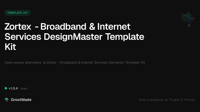 Zortex - Broadband & Internet Services DesignMaster Template Kit