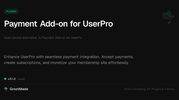 Payment Add-on for UserPro