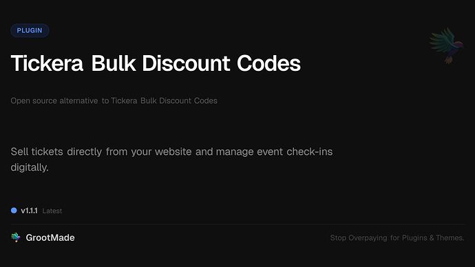 Tickera Bulk Discount Codes