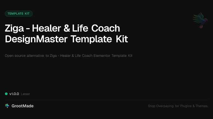 Ziga - Healer & Life Coach DesignMaster Template Kit