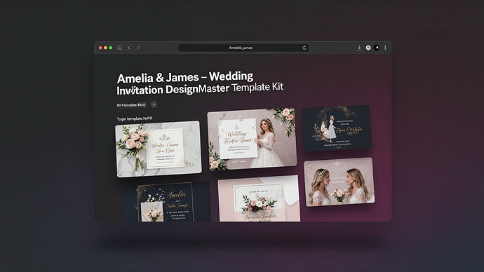 Amelia & James – Wedding Invitation DesignMaster Template Kit