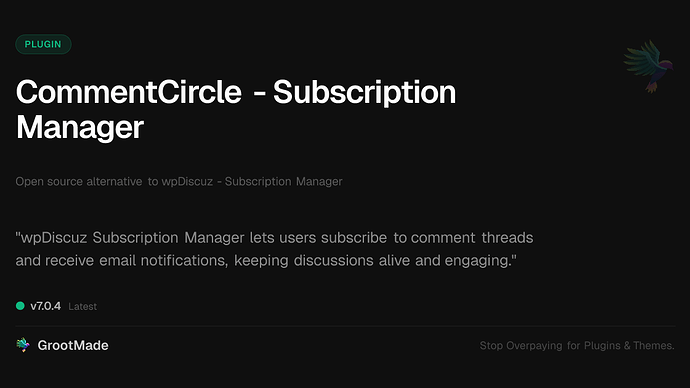 CommentCircle - Subscription Manager