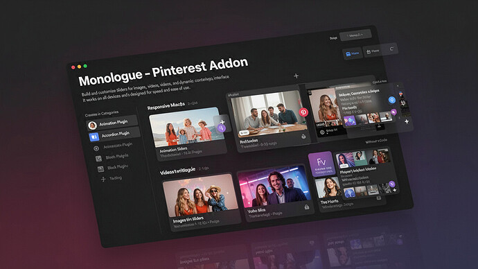 Monologue - Pinterest Addon