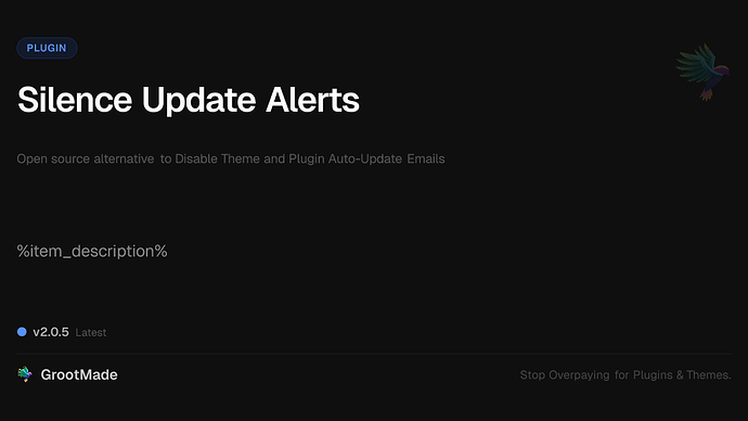 Silence Update Alerts