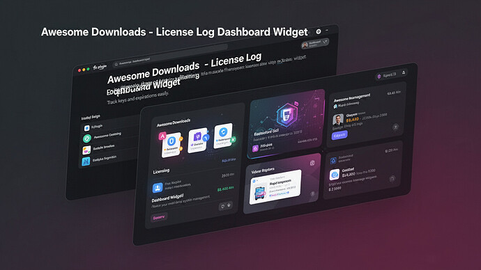 Awesome Downloads - License Log Dashboard Widget