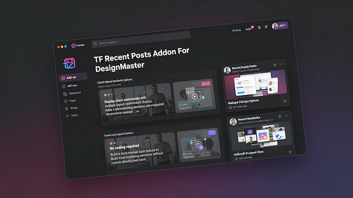 TF Recent Posts Addon For DesignMaster