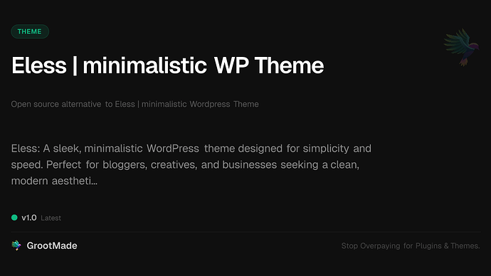 Eless | minimalistic WP Theme