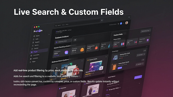 Live Search & Custom Fields