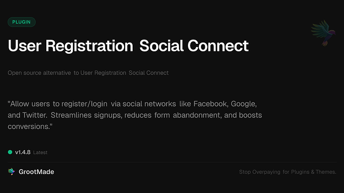 User Registration Social Connect