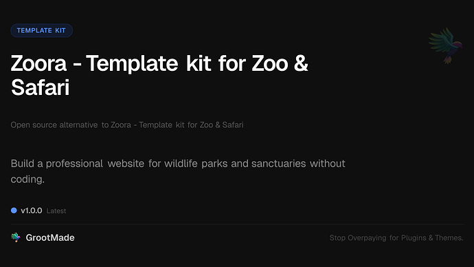 Zoora - Template kit for Zoo & Safari