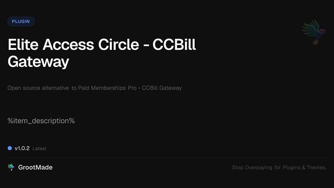 Elite Access Circle - CCBill Gateway