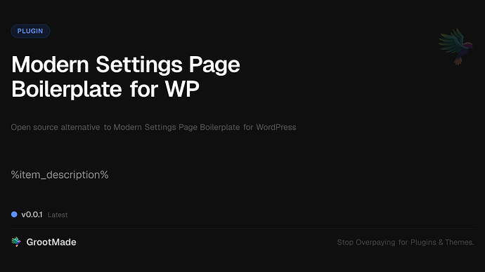 Modern Settings Page Boilerplate for WP