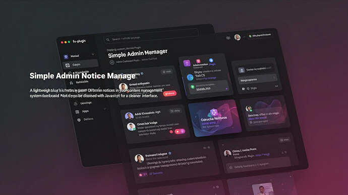 Simple Admin Notice Manager