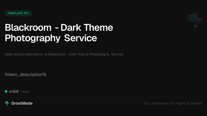 Blackroom - Dark Theme Photography Service