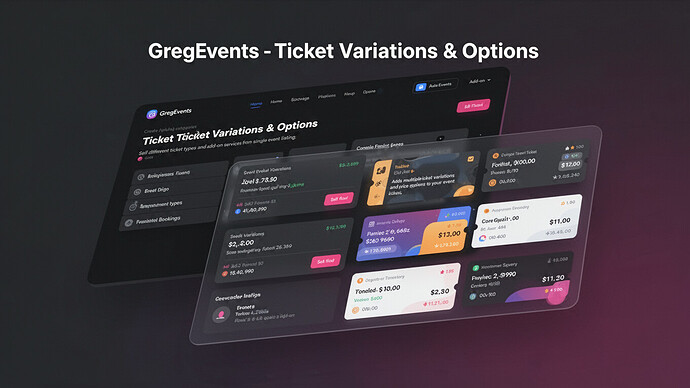GregEvents - Ticket Variations & Options