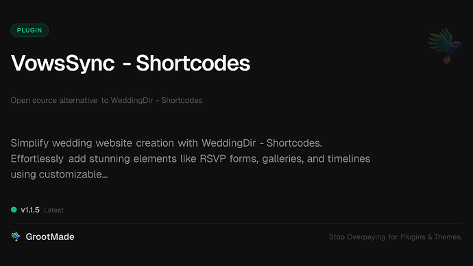 VowsSync - Shortcodes