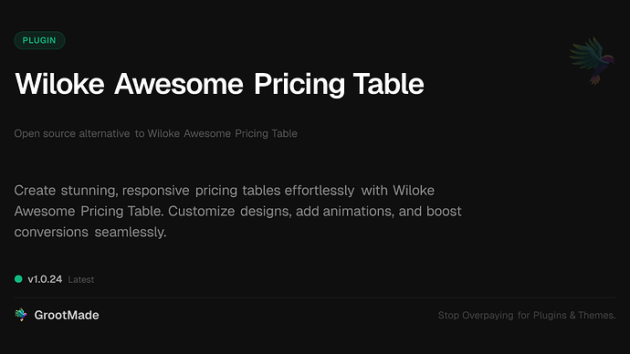 Wiloke Awesome Pricing Table