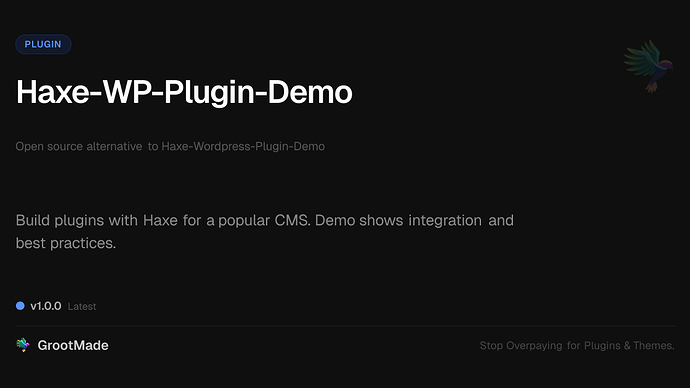Haxe-WP-Plugin-Demo
