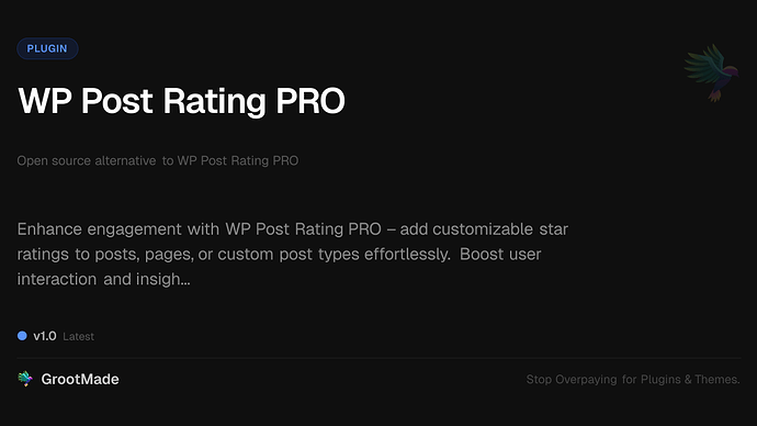 WP Post Rating PRO