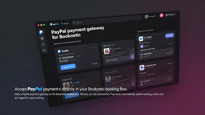 Paypal payment gateway for Booknetic