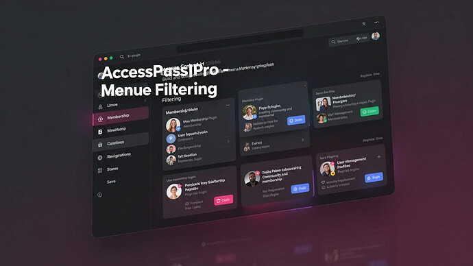AccessPass Pro - Navigation Menu Filtering