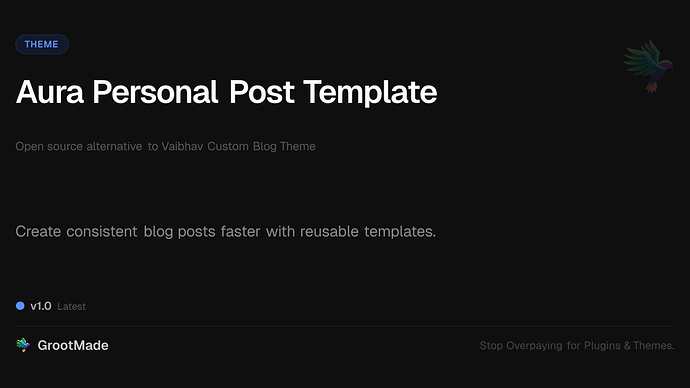 Aura Personal Post Template