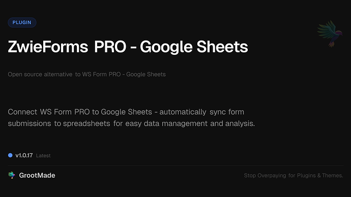 ZwieForms PRO - Google Sheets