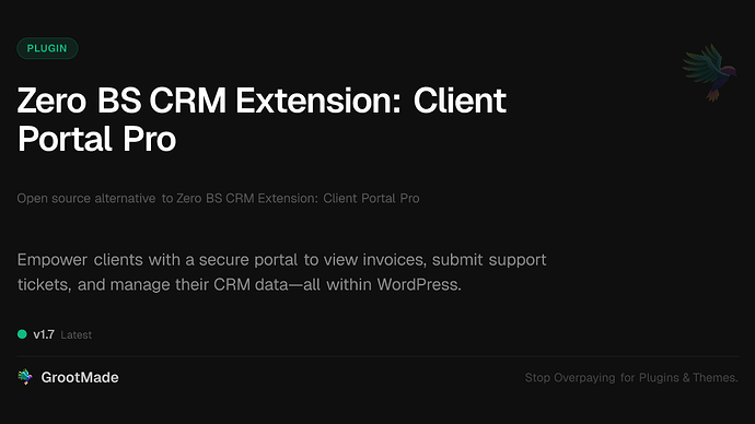 Zero BS CRM Extension: Client Portal Pro