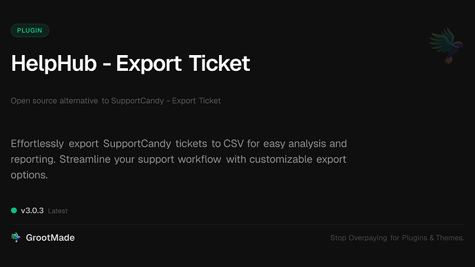 HelpHub - Export Ticket