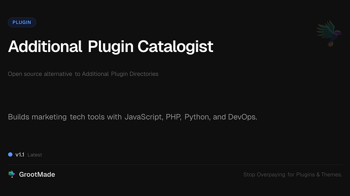 Additional Plugin Catalogist