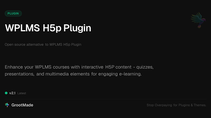 WPLMS H5p Plugin