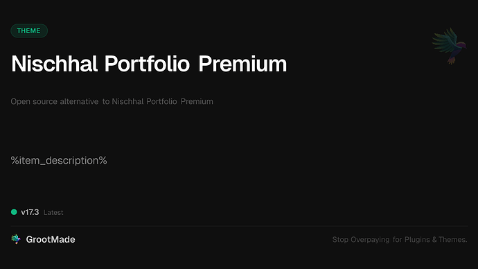 Nischhal Portfolio Premium
