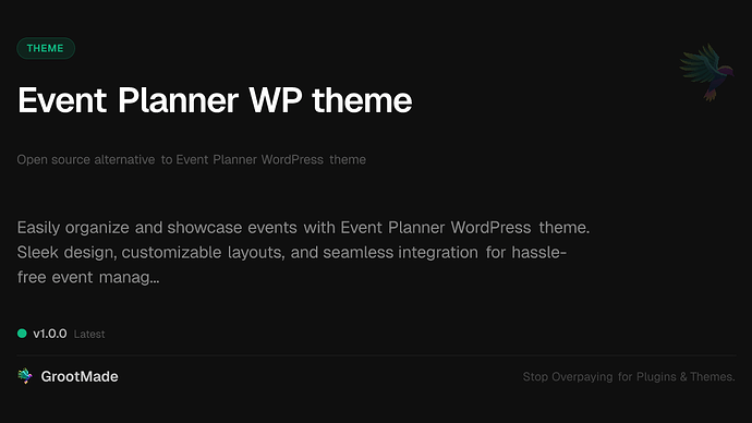 Event Planner WP theme