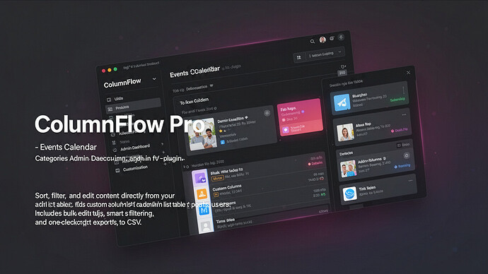 ColumnFlow Pro - Events Calendar