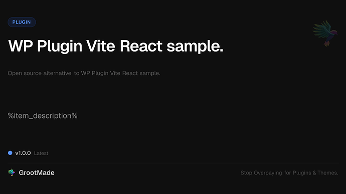 WP Plugin Vite React sample.