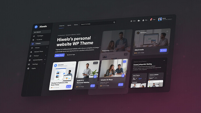 Hiwelo's personal website WP Theme