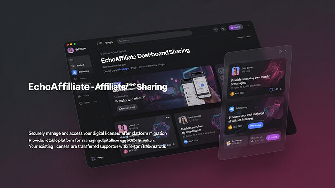 EchoAffiliate - Affiliate Dashboard Sharing