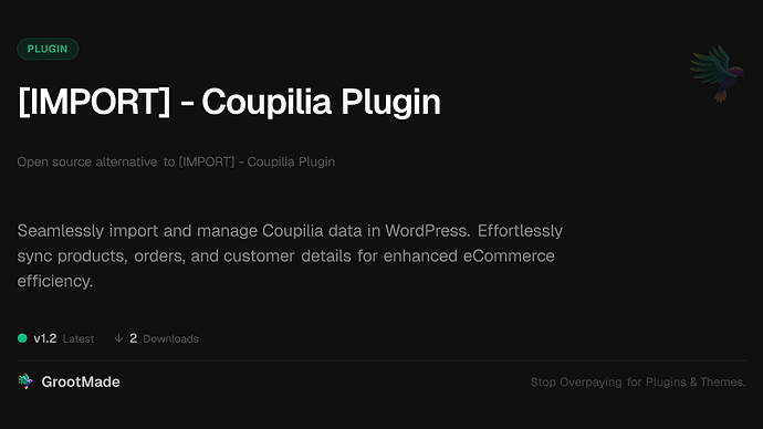 [IMPORT] - Coupilia Plugin