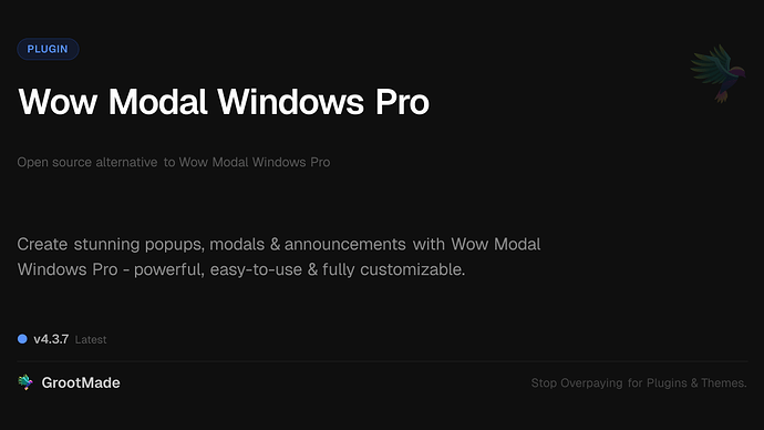 Wow Modal Windows Pro
