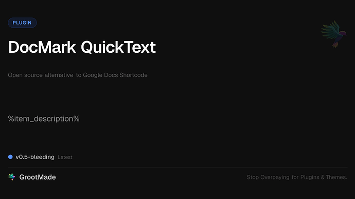 DocMark QuickText